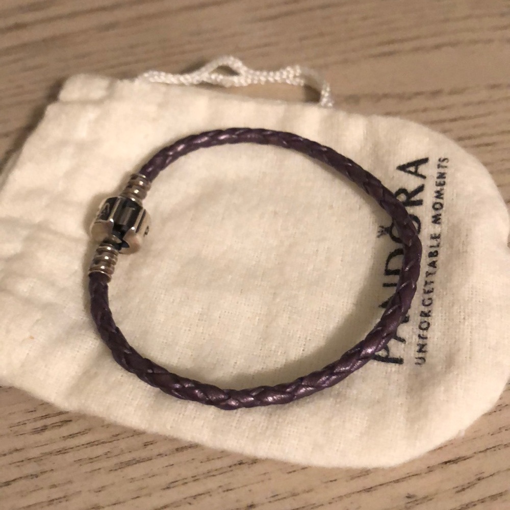 Pandora purple leather bracelet size small